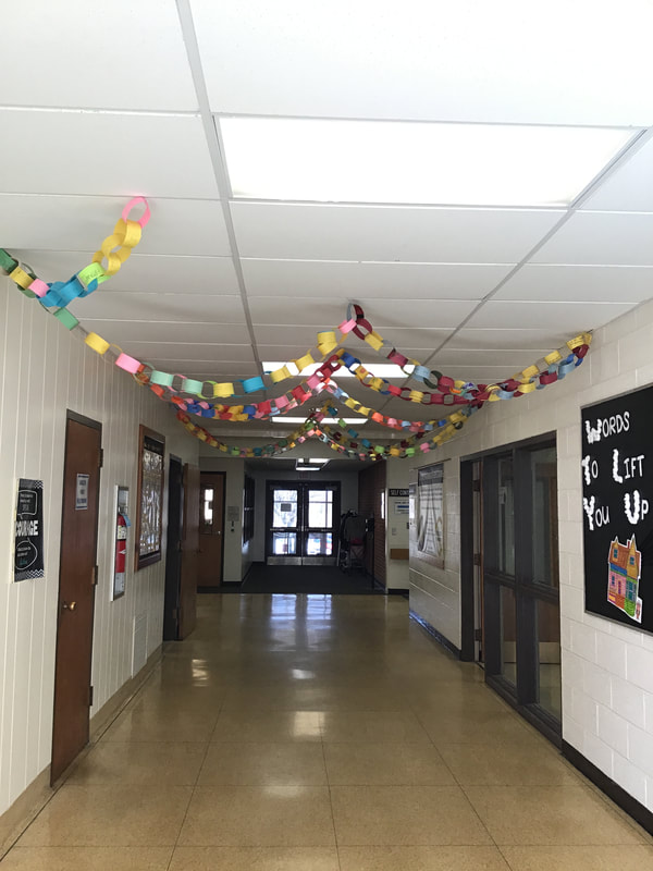 Students created a paper chain of kindness acts.